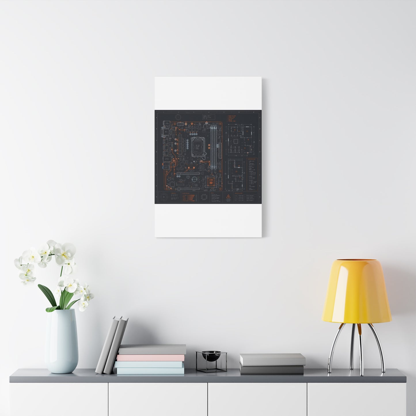 Custom Printed Circuit Board Matte Canvas Wall Art – 60 Sizes, Vertical, Horizontal & Square