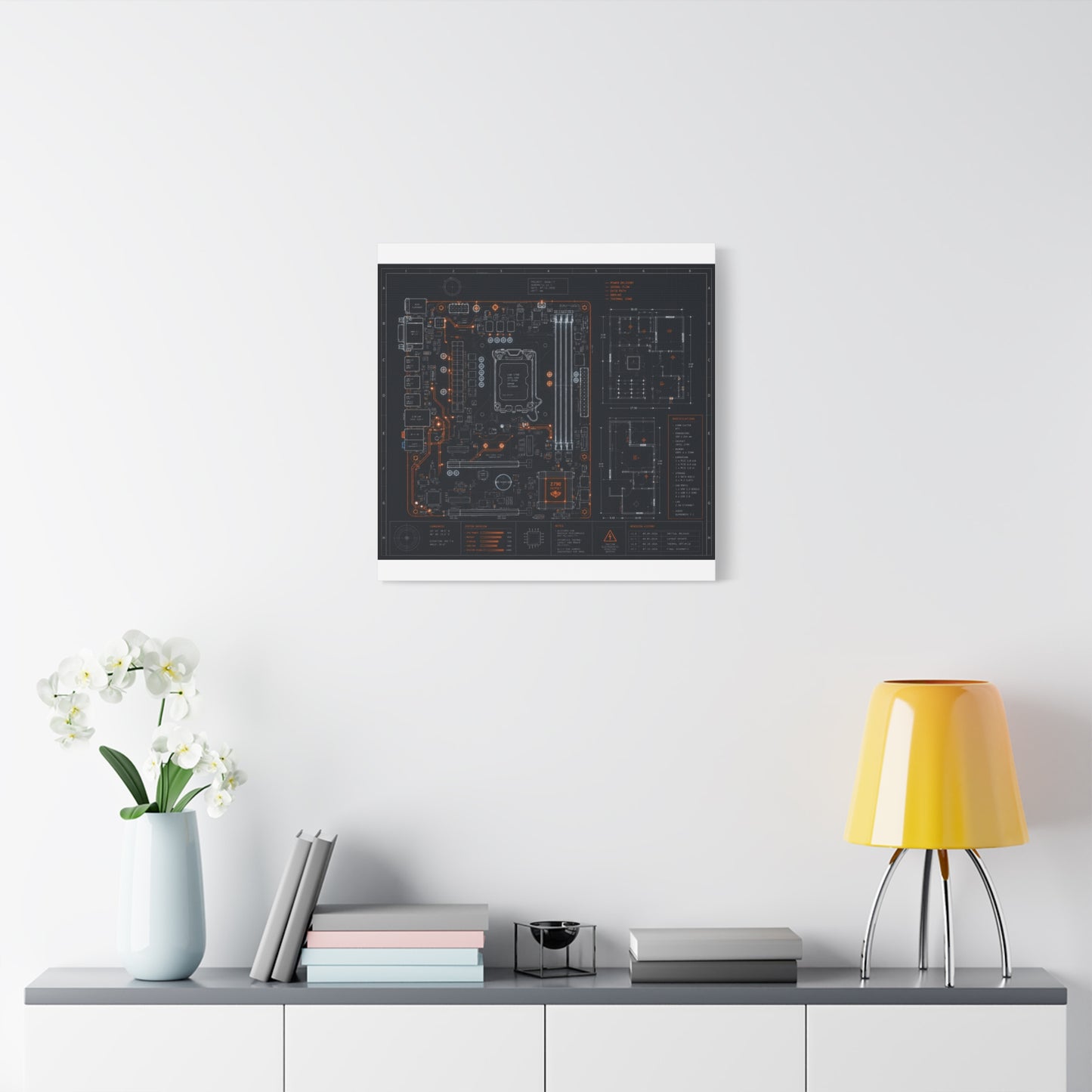 Custom Printed Circuit Board Matte Canvas Wall Art – 60 Sizes, Vertical, Horizontal & Square