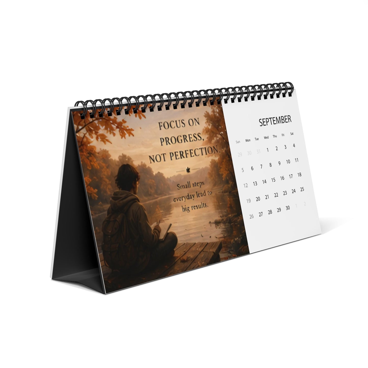 Custom Printed Inspirational 2027 Desktop Calendar — Motivational Grid Planner