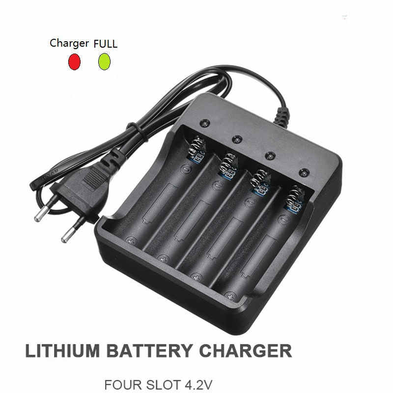 Black Four-Slot 18650 Lithium-Ion Battery Charger - Mayon Finds