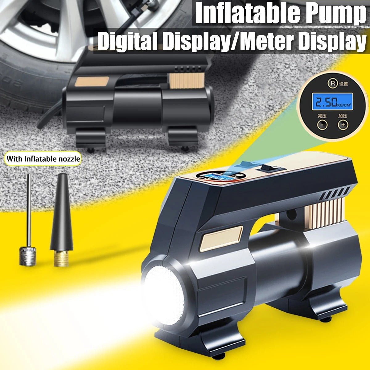 Portable Car Air Pump & Electric Tire Inflator - Mayon Finds