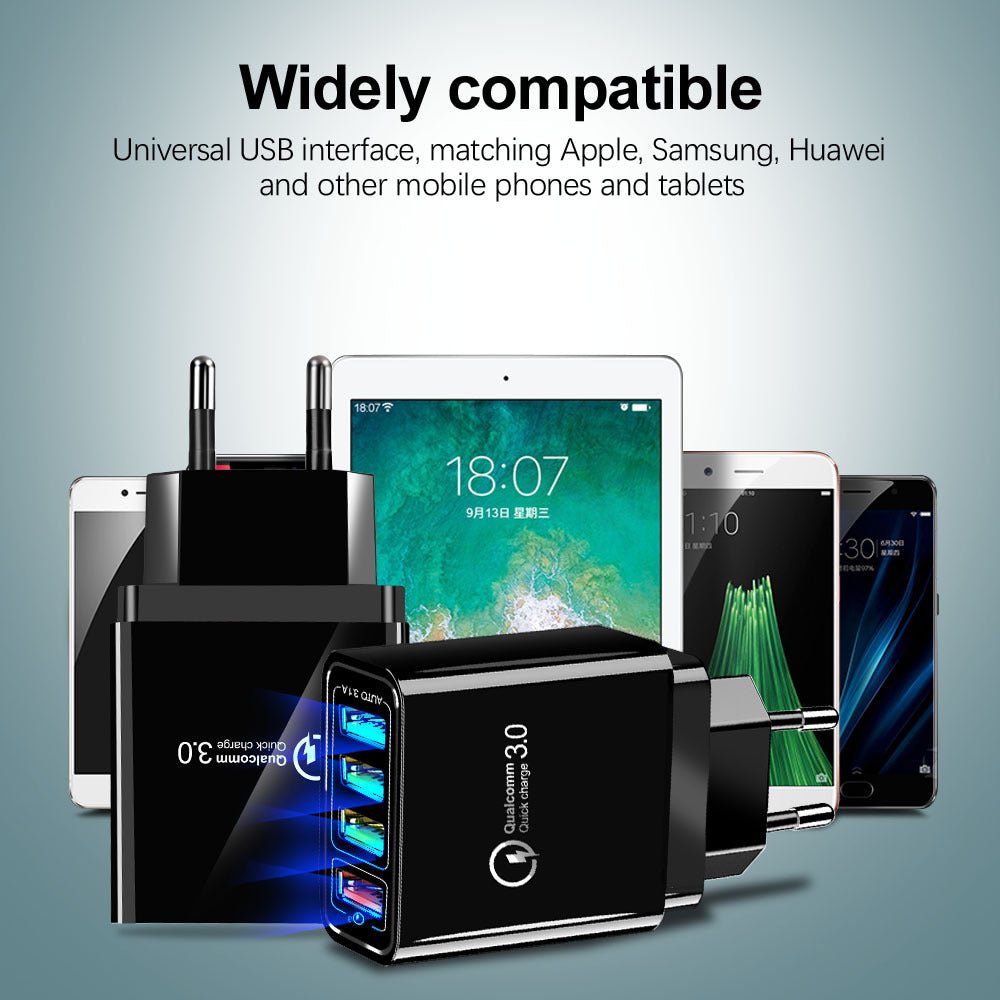 Multi-Port Mobile Phone Charger Power Adapter & Fast Wall USB Charger - Mayon Finds