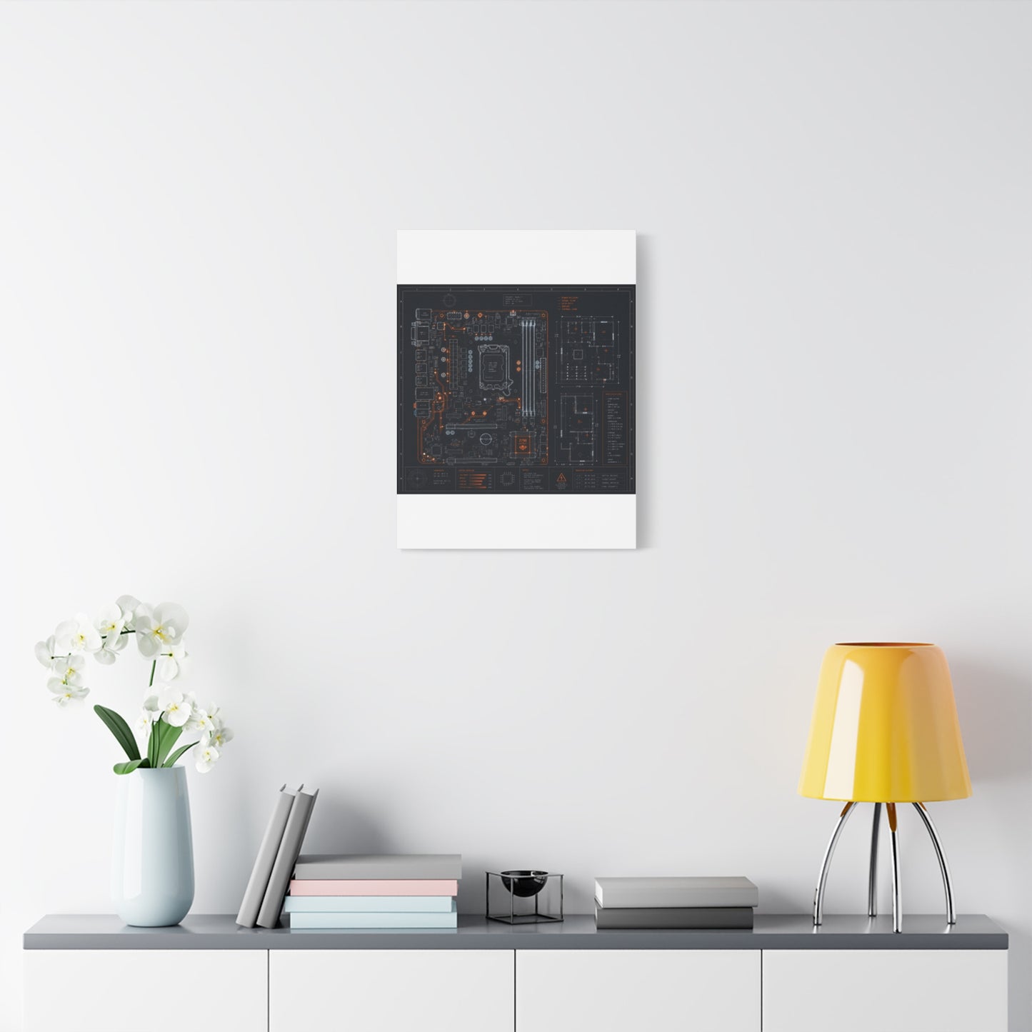 Custom Printed Circuit Board Matte Canvas Wall Art – 60 Sizes, Vertical, Horizontal & Square