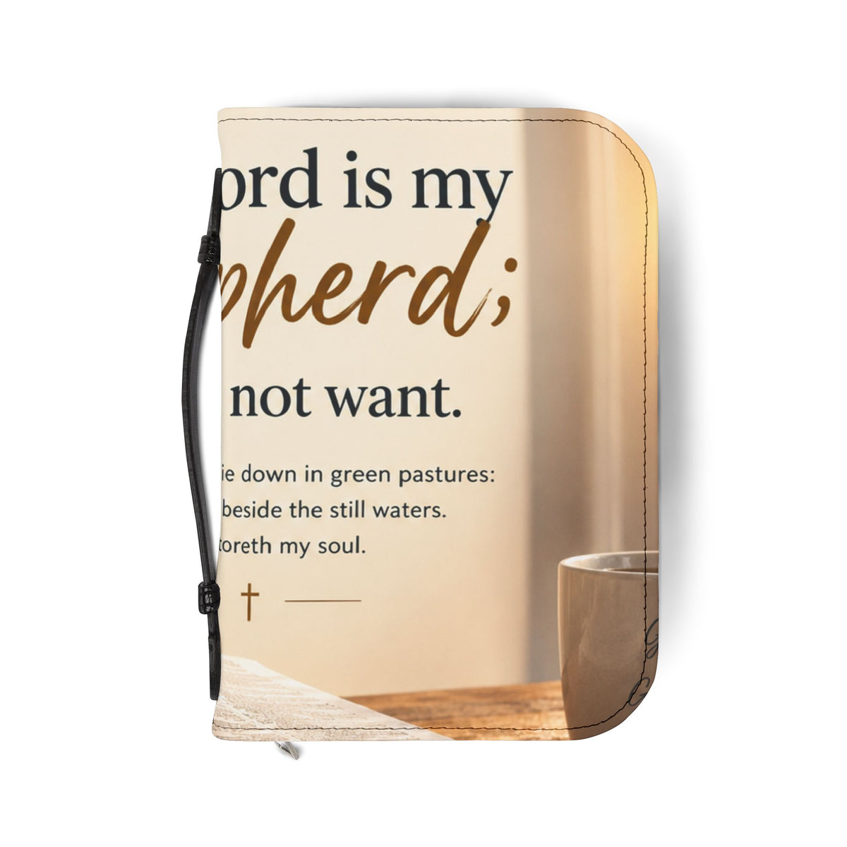 Custom Printed Bible Cover - "The Lord is my Shepherd" Soft Floral Scripture Zippered Bible Sleeve - Mayon Finds