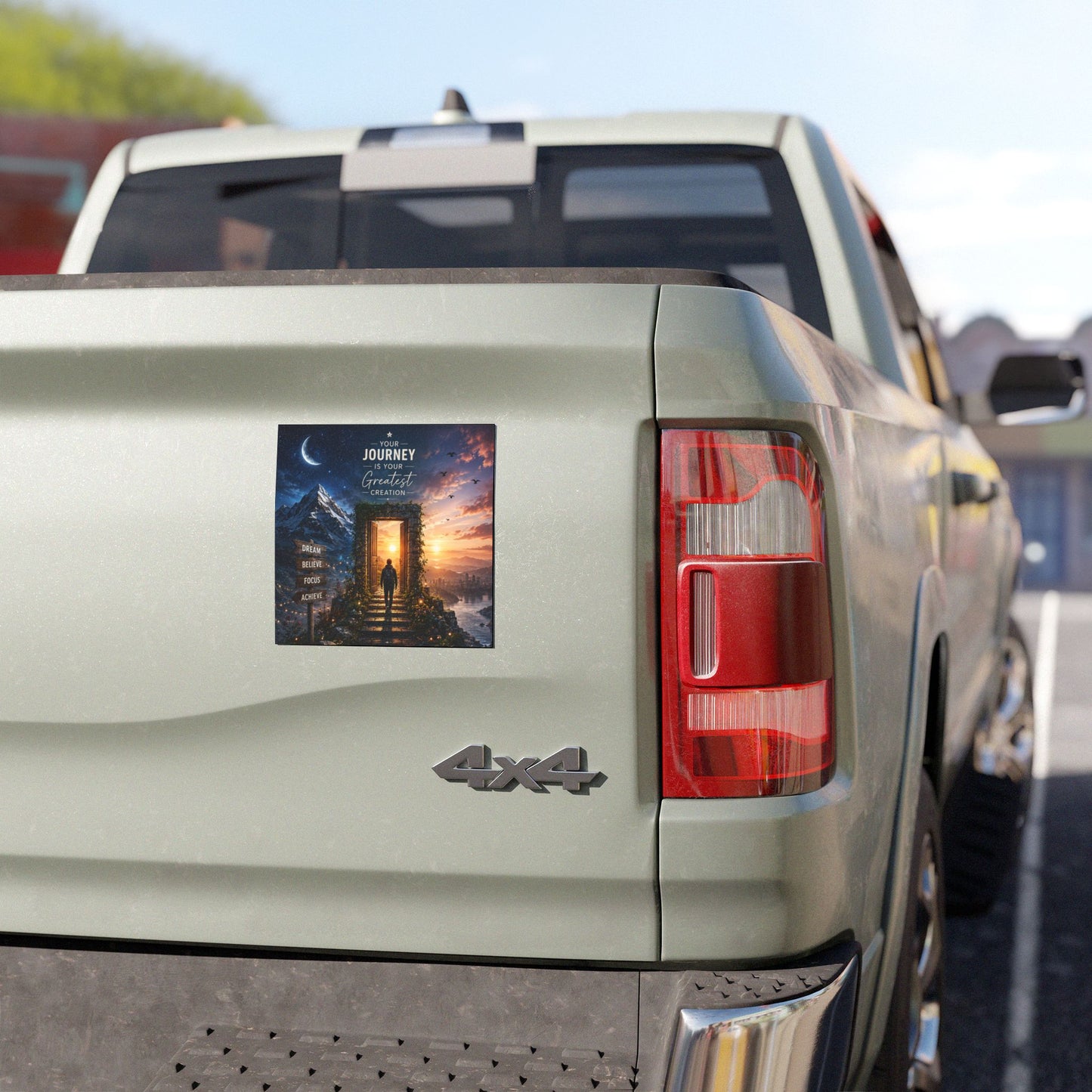 Custom Printed Car Magnet — “Your Journey Is Your Greatest Creation” Inspirational Travel Magnet