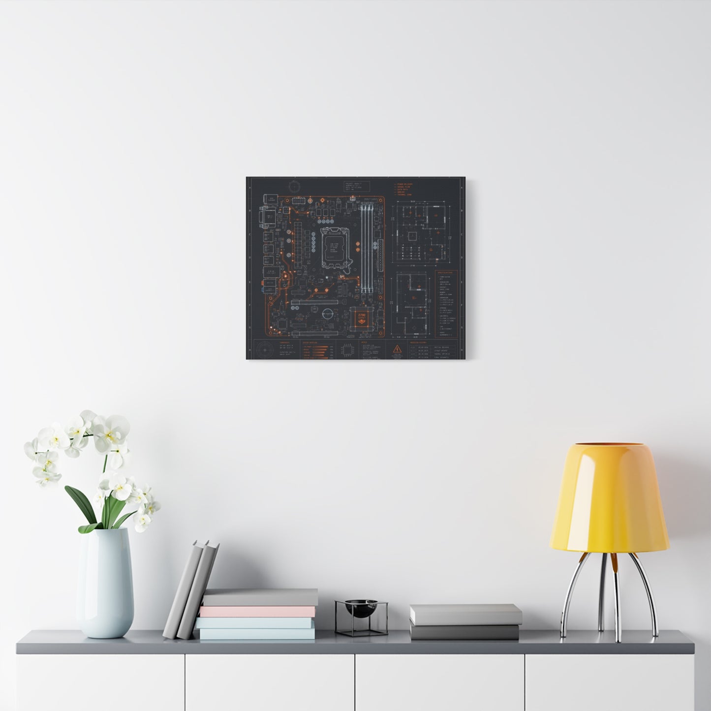 Custom Printed Circuit Board Matte Canvas Wall Art – 60 Sizes, Vertical, Horizontal & Square