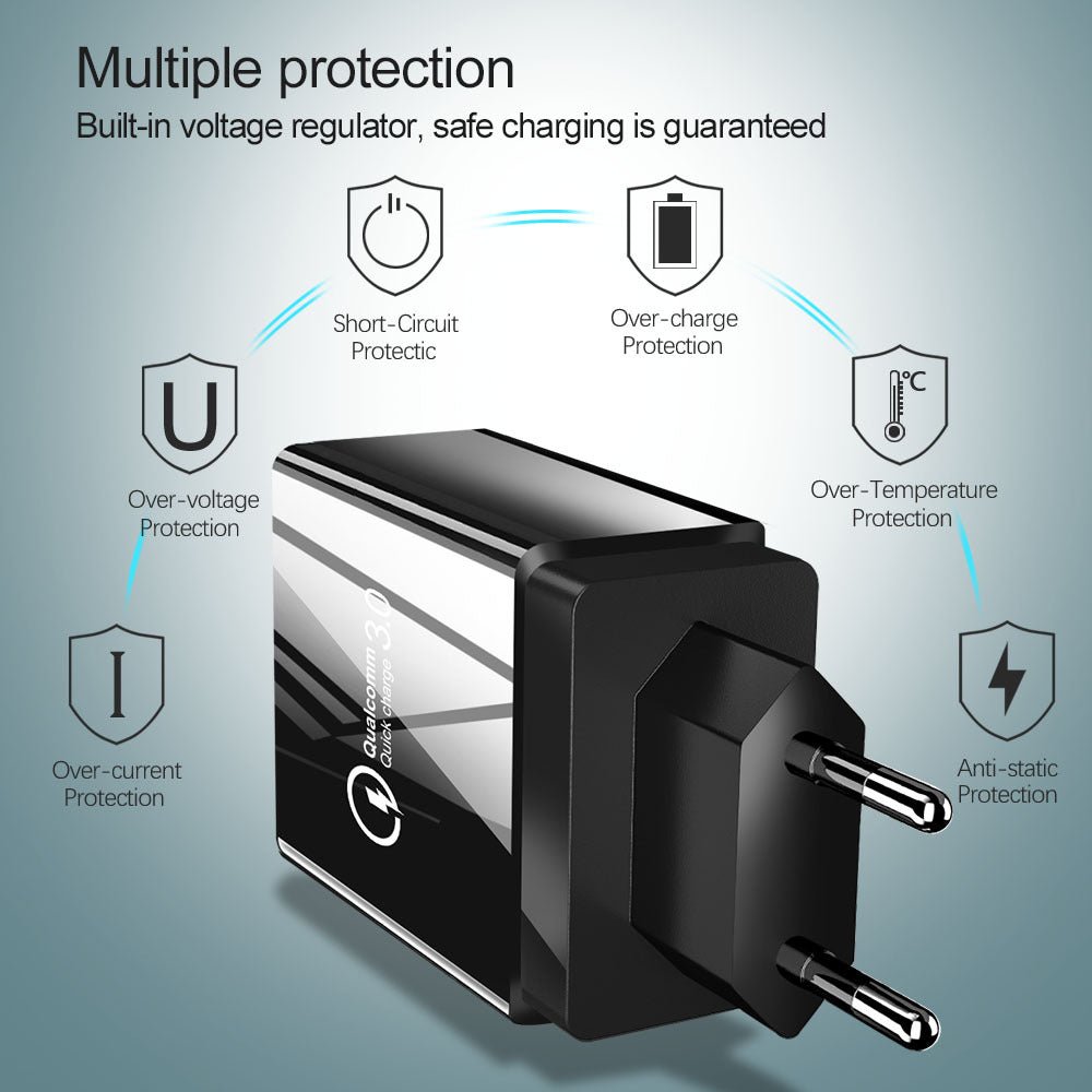Multi-Port Mobile Phone Charger Power Adapter & Fast Wall USB Charger - Mayon Finds