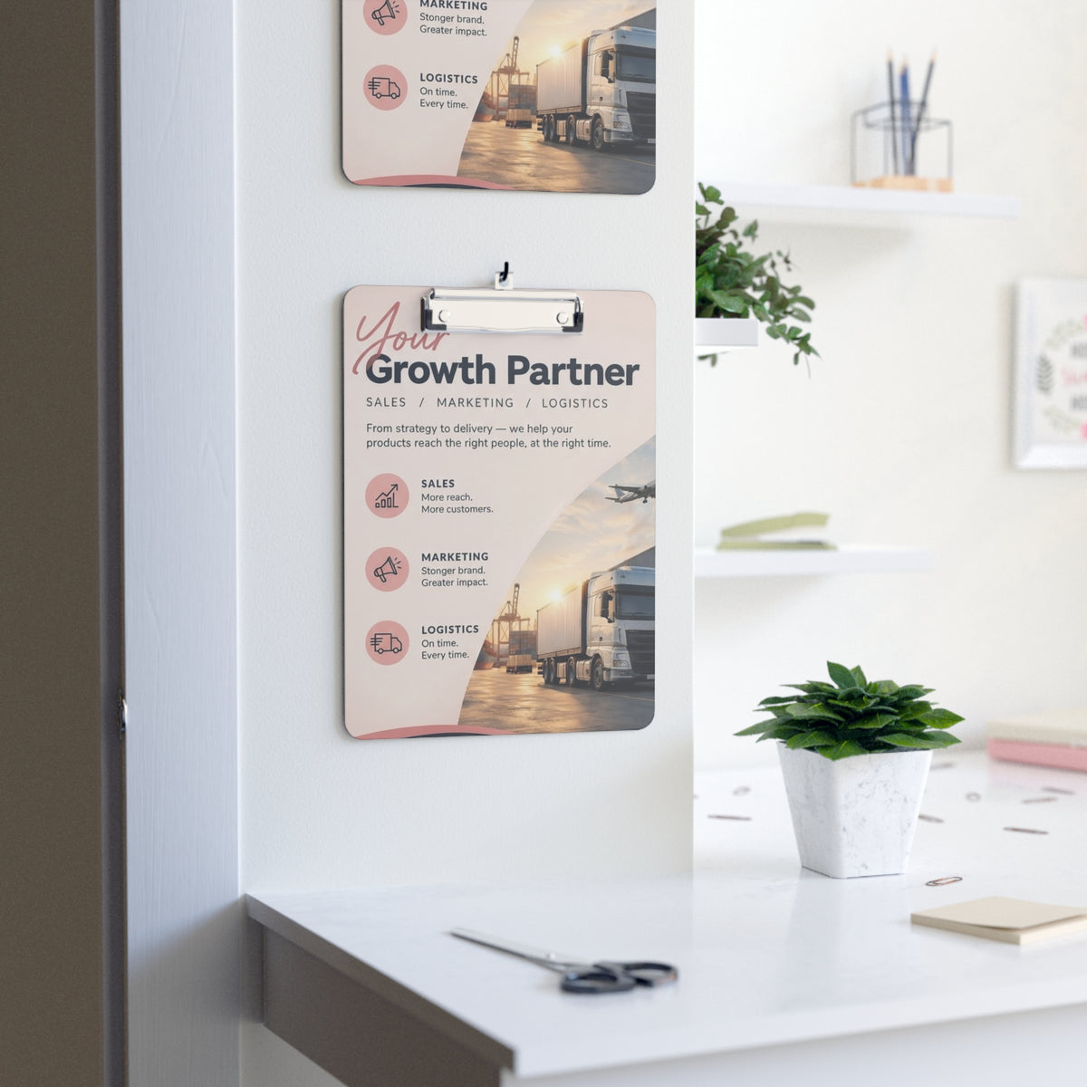 Custom Printed Marketing & Logistics Clipboard — "Your Growth Partner" Promotional Clipboard - Mayon Finds