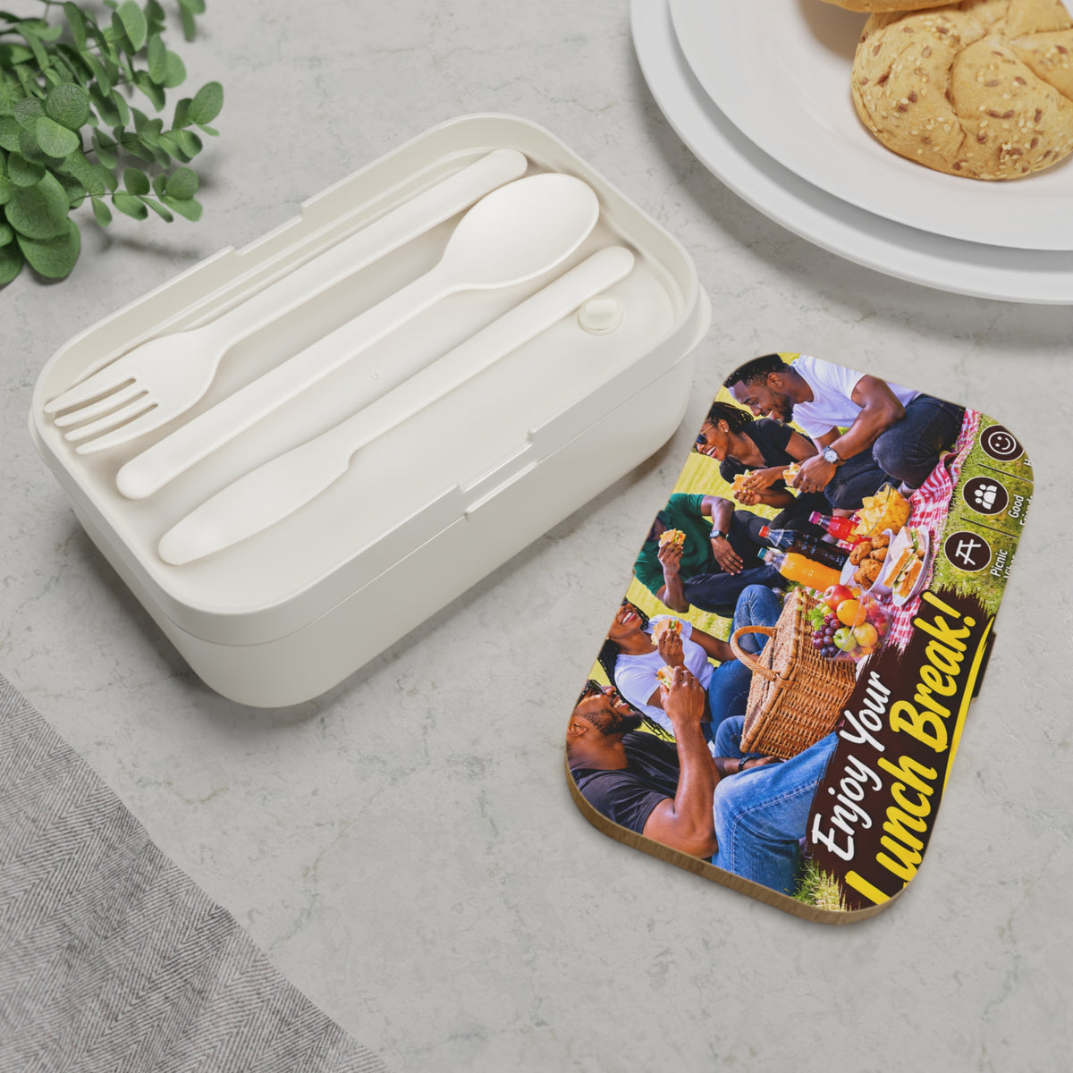 Custom Printed Enjoy Your Lunch Break Picnic Bento Lunch Box