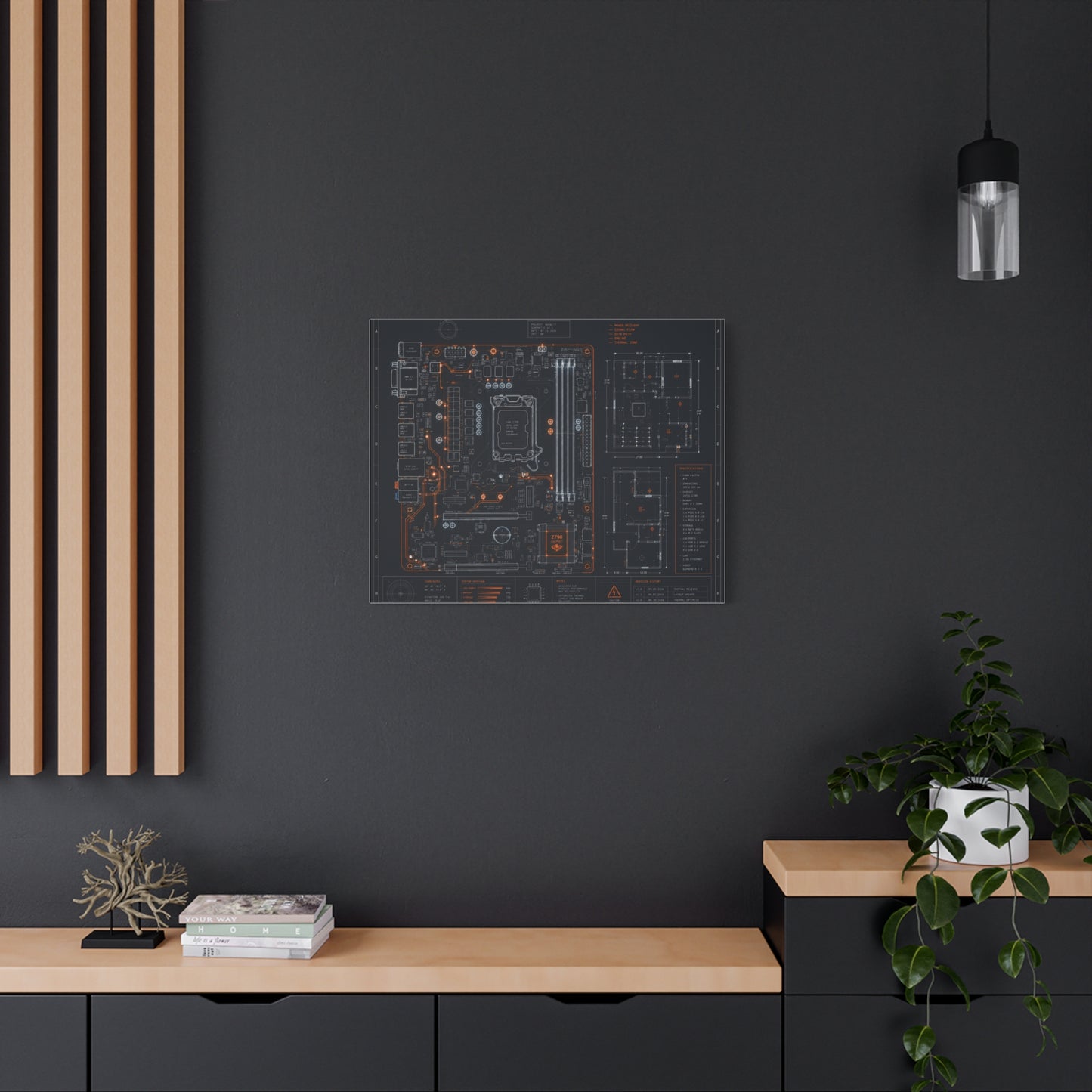 Custom Printed Circuit Board Matte Canvas Wall Art – 60 Sizes, Vertical, Horizontal & Square