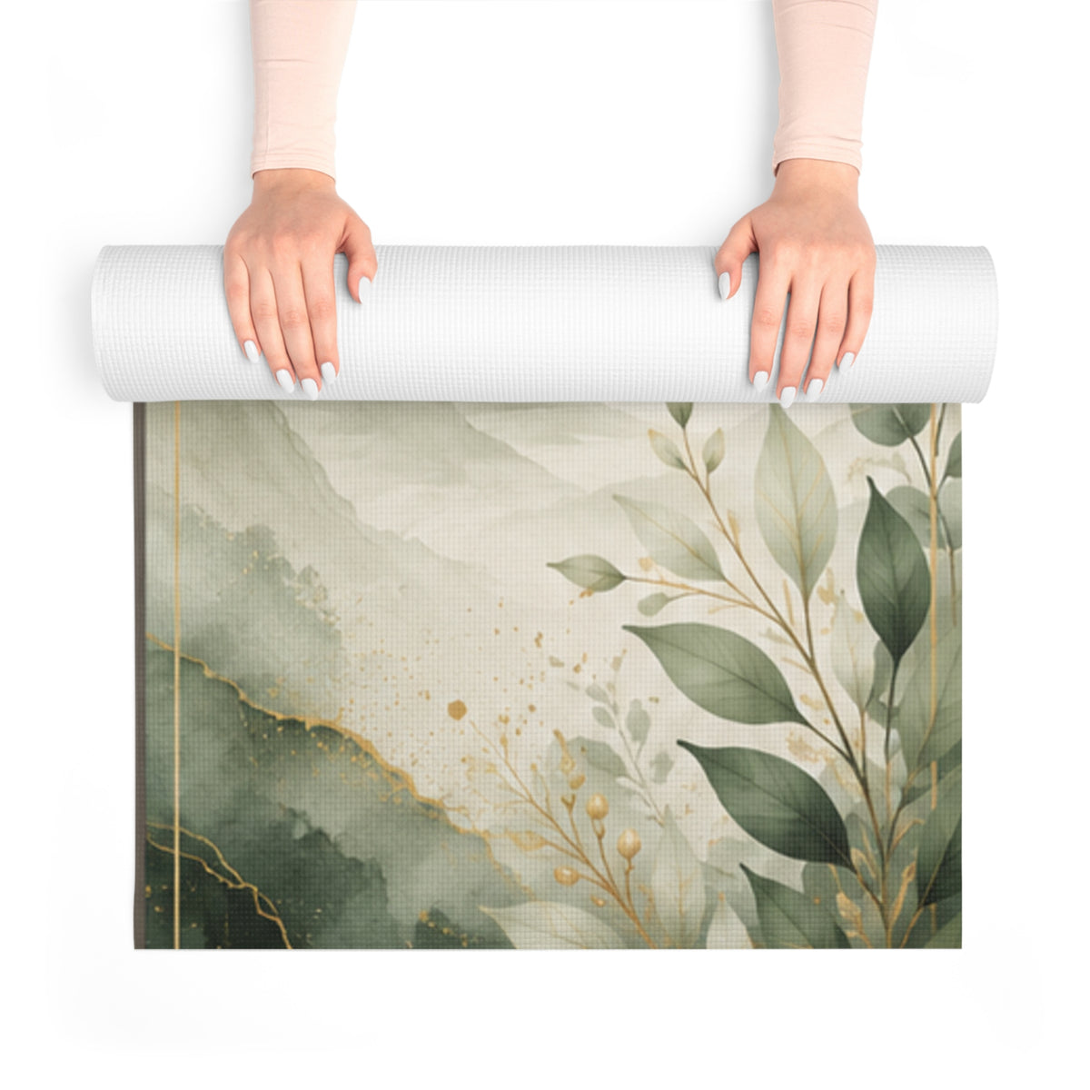 Custom Printed Yoga Mat – "Grow, Inspire & Thrive" – 24"x72", Anti-Slip, Full-Print