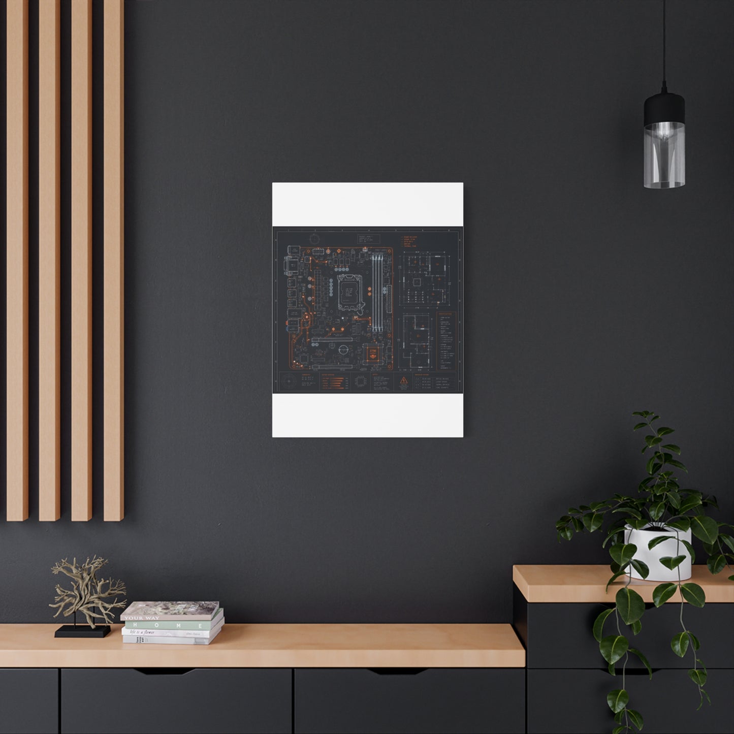 Custom Printed Circuit Board Matte Canvas Wall Art – 60 Sizes, Vertical, Horizontal & Square