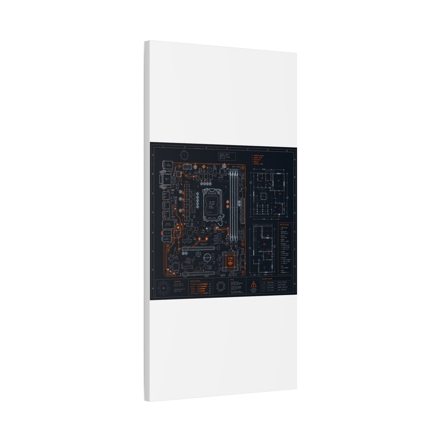 Custom Printed Circuit Board Matte Canvas Wall Art – 60 Sizes, Vertical, Horizontal & Square