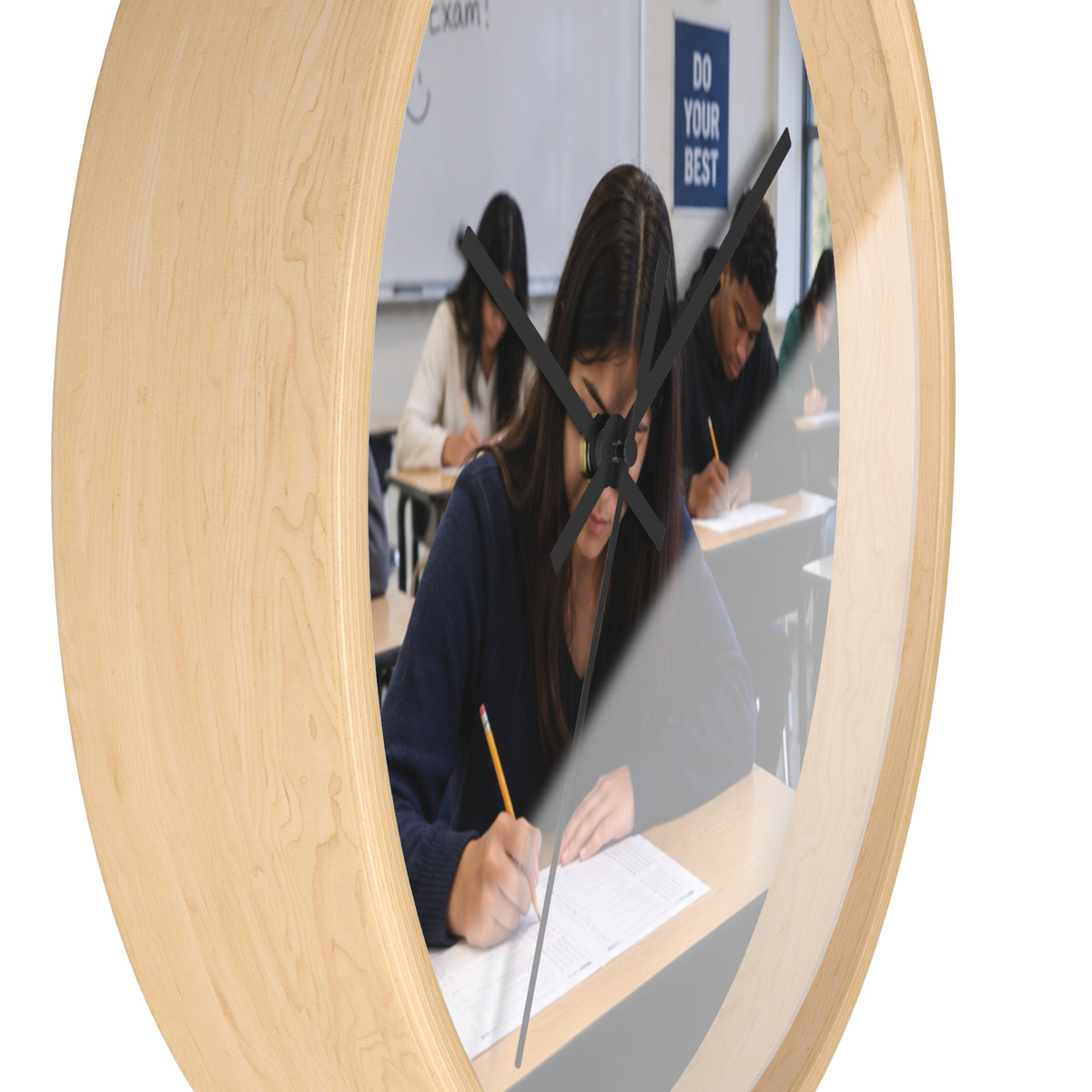 Custom Printed Classroom Exam Wall Clock — 'Do Your Best' Motivational School Clock - Mayon Finds