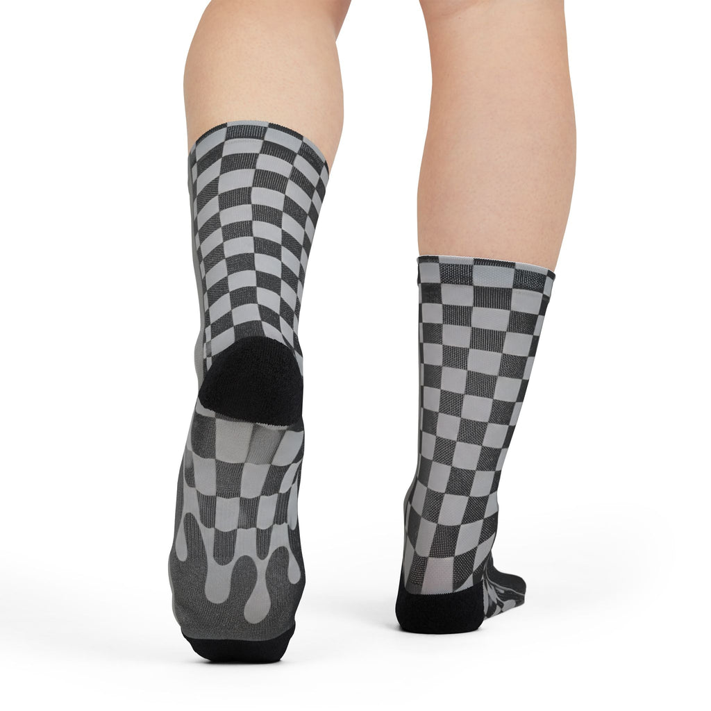 Custom Printed  X-Ray Foot Skeleton Crew Socks — Gothic Halloween Sublimation Socks