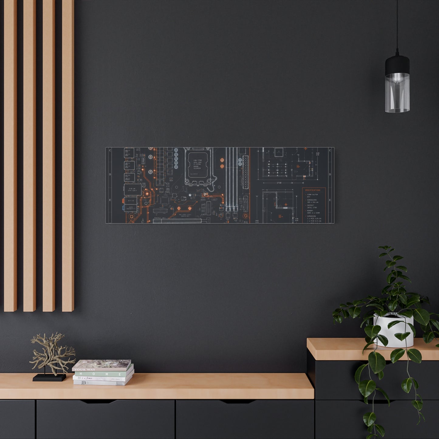 Custom Printed Circuit Board Matte Canvas Wall Art – 60 Sizes, Vertical, Horizontal & Square