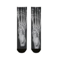 Custom Printed  X-Ray Foot Skeleton Crew Socks — Gothic Halloween Sublimation Socks