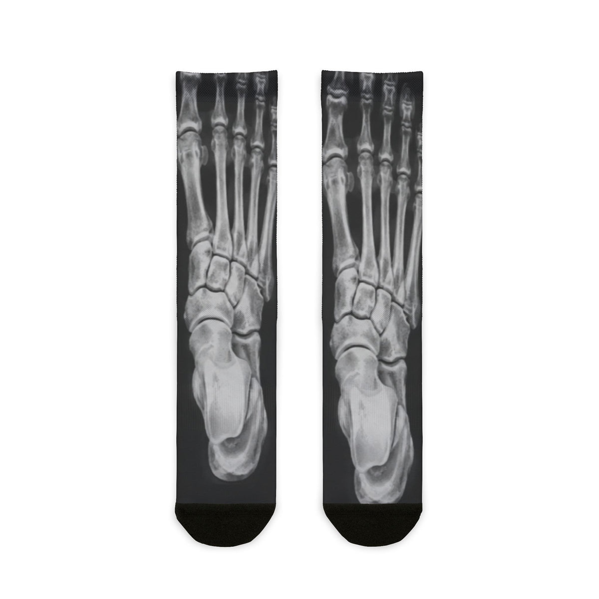 Custom Printed X-Ray Foot Skeleton Crew Socks — Gothic Halloween Sublimation Socks - Mayon Finds