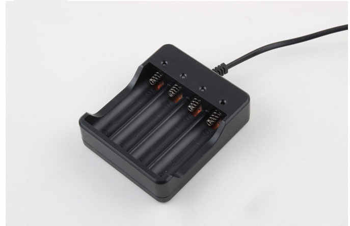 Black Four-Slot 18650 Lithium-Ion Battery Charger - Mayon Finds