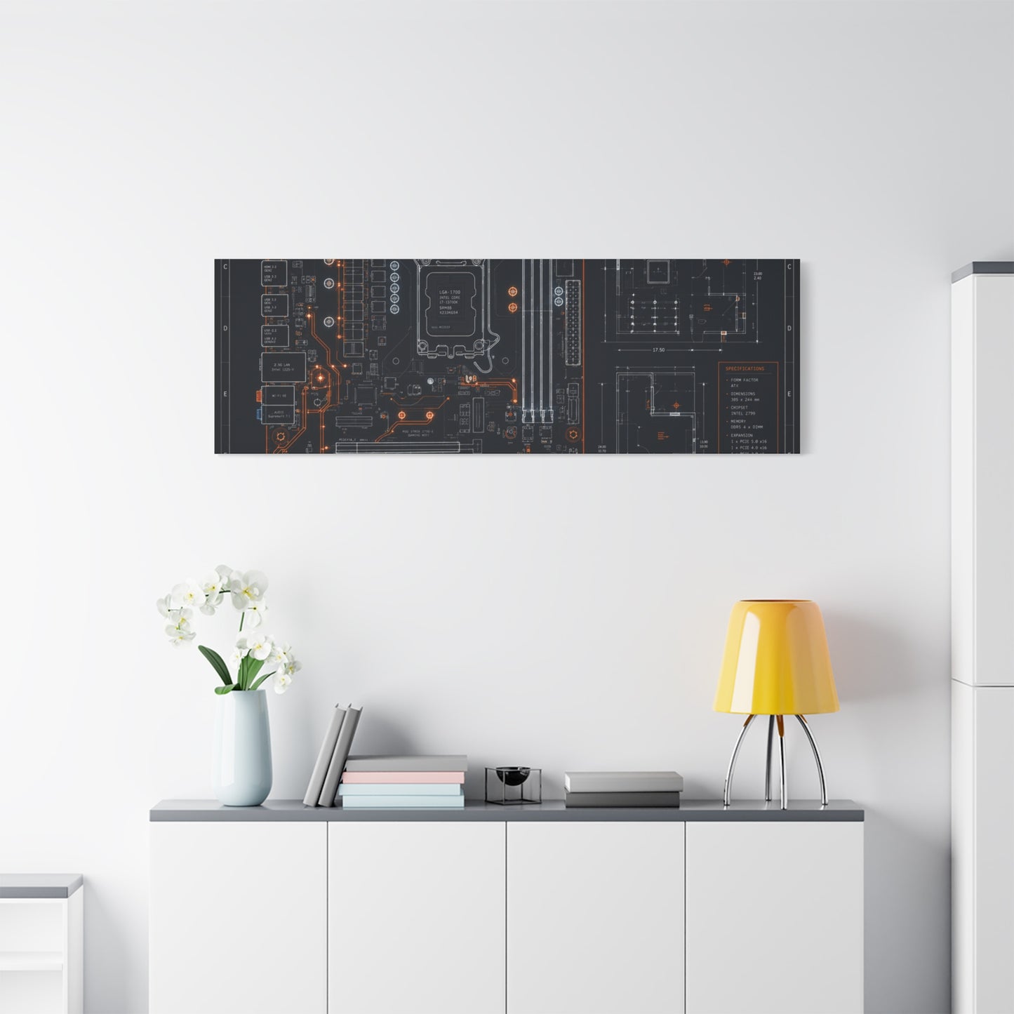 Custom Printed Circuit Board Matte Canvas Wall Art – 60 Sizes, Vertical, Horizontal & Square