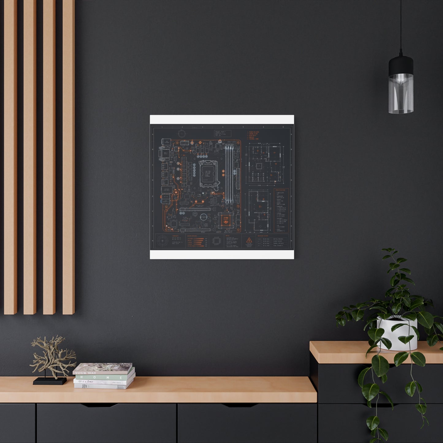 Custom Printed Circuit Board Matte Canvas Wall Art – 60 Sizes, Vertical, Horizontal & Square