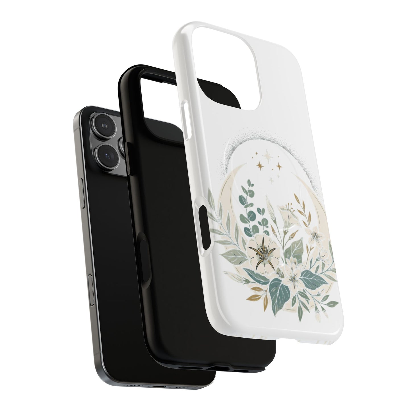Custom Printed Botanical Phone Case – MagSafe Compatible, Dual-Layer, Glossy or Matte