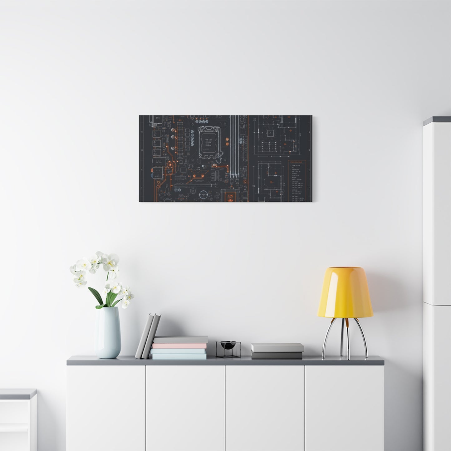 Custom Printed Circuit Board Matte Canvas Wall Art – 60 Sizes, Vertical, Horizontal & Square