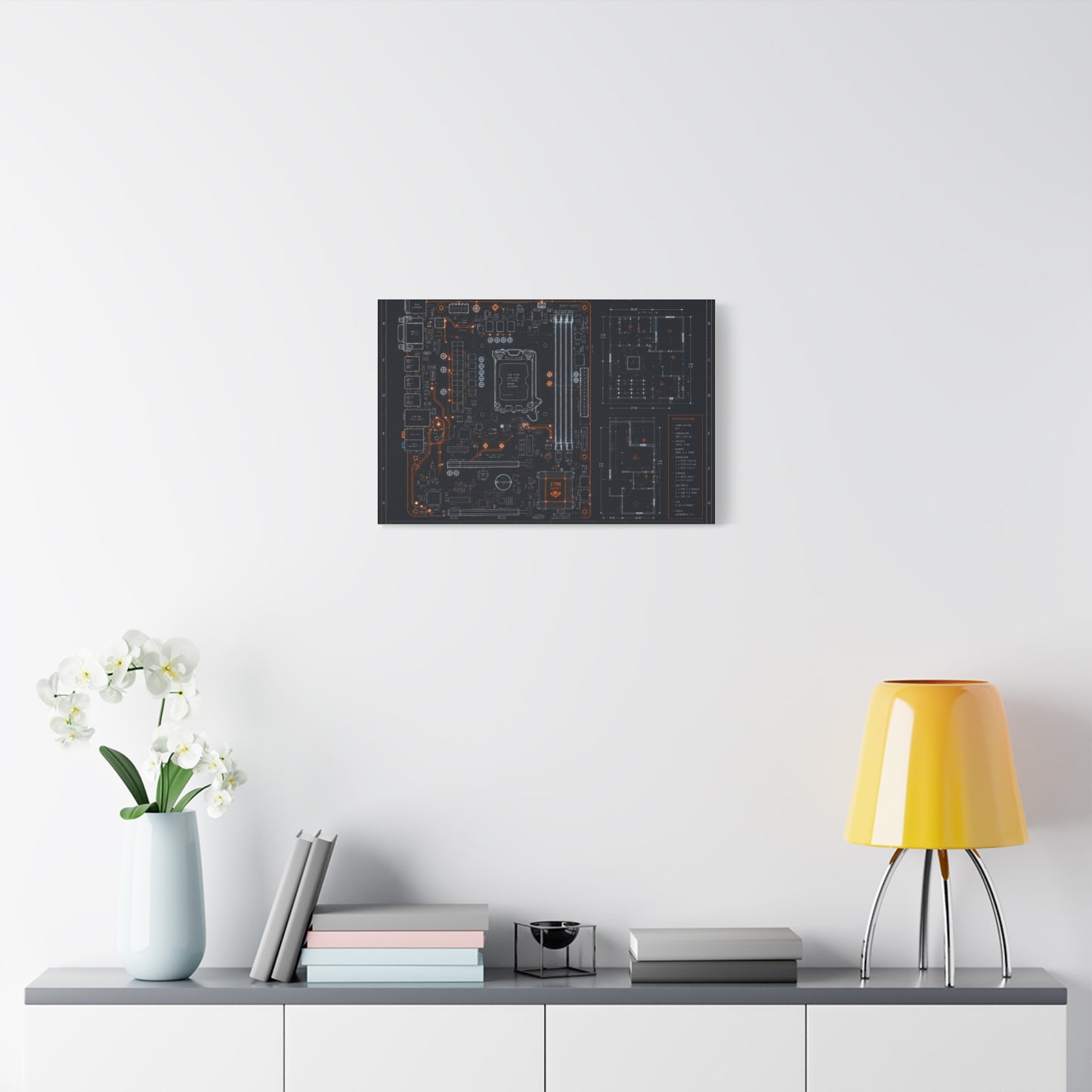 Custom Printed Circuit Board Matte Canvas Wall Art – 60 Sizes, Vertical, Horizontal & Square