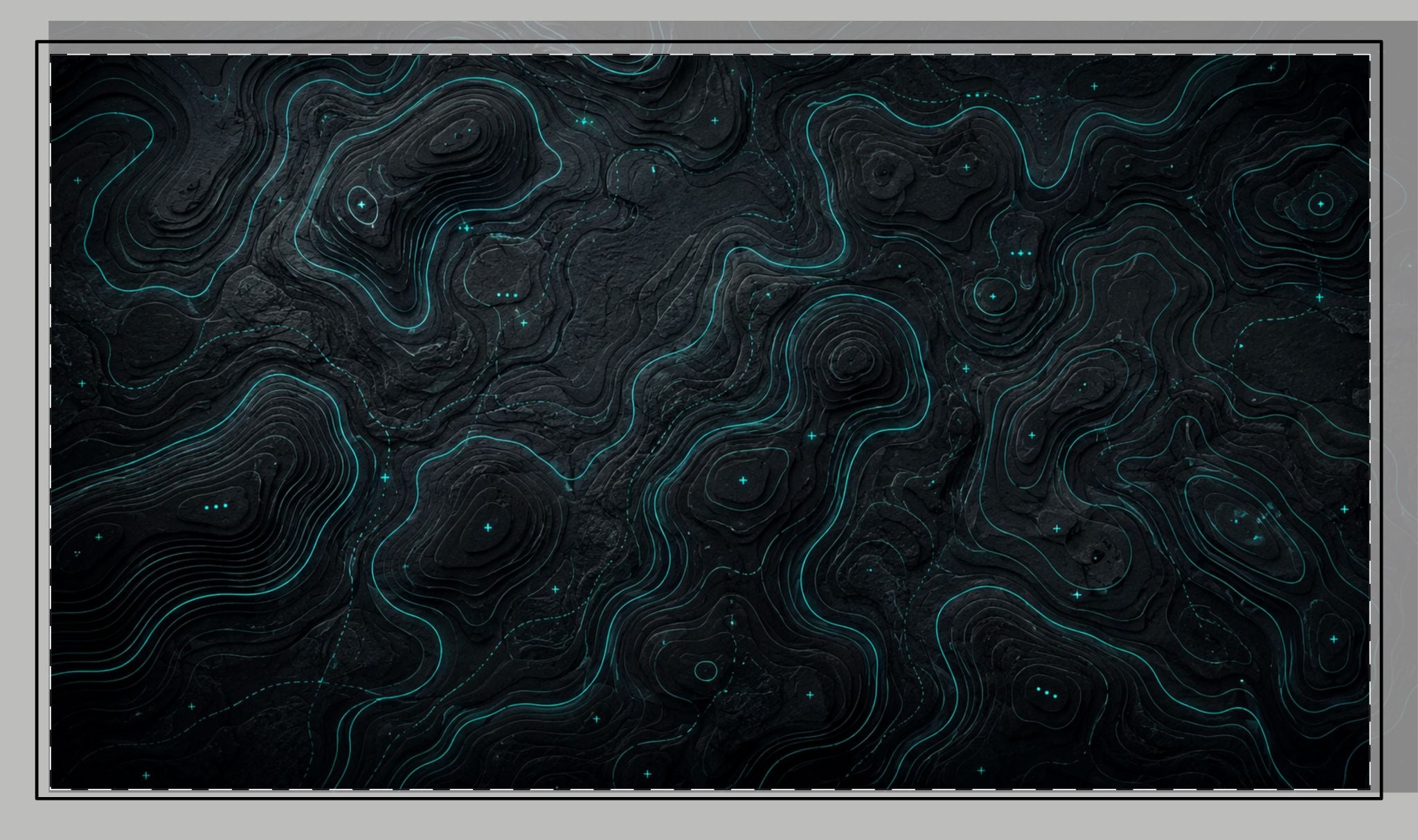 Neon Glow Topographic Desk Pad