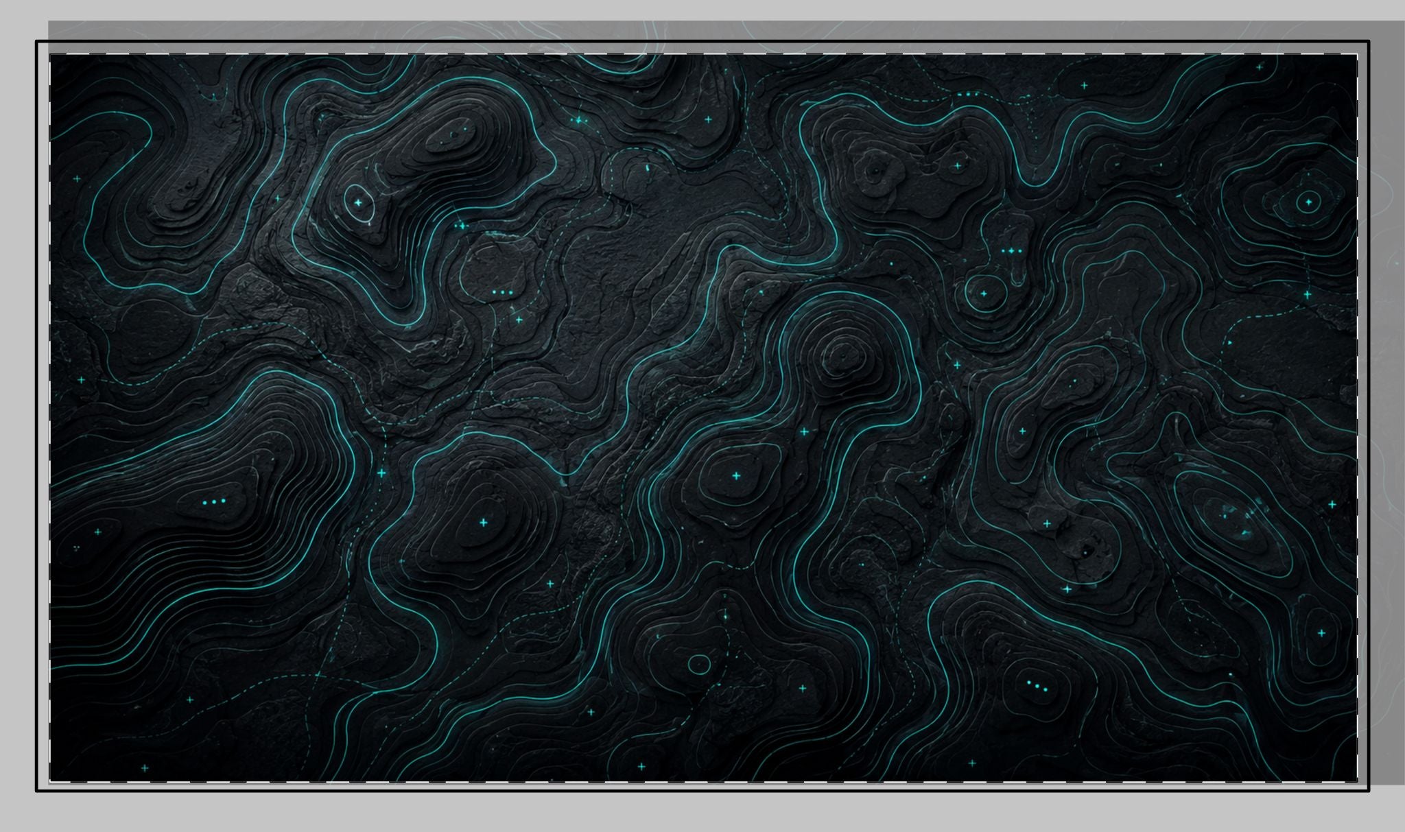 Neon Glow Topographic Desk Pad