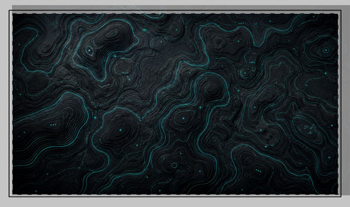 Neon Glow Topographic Desk Pad