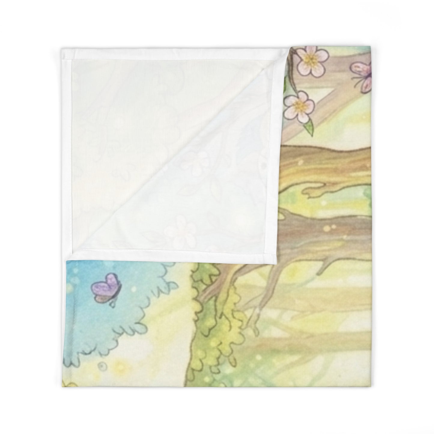Custom Printed Woodland Baby Swaddle Blanket — Cute Squirrel & Hedgehog Nursery Wrap