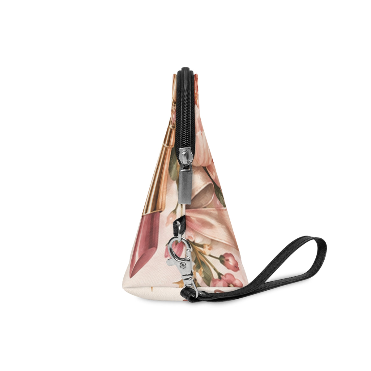 Custom Printed Floral Perfume Makeup Bag — Pink Peony Cosmetic Pouch - Mayon Finds