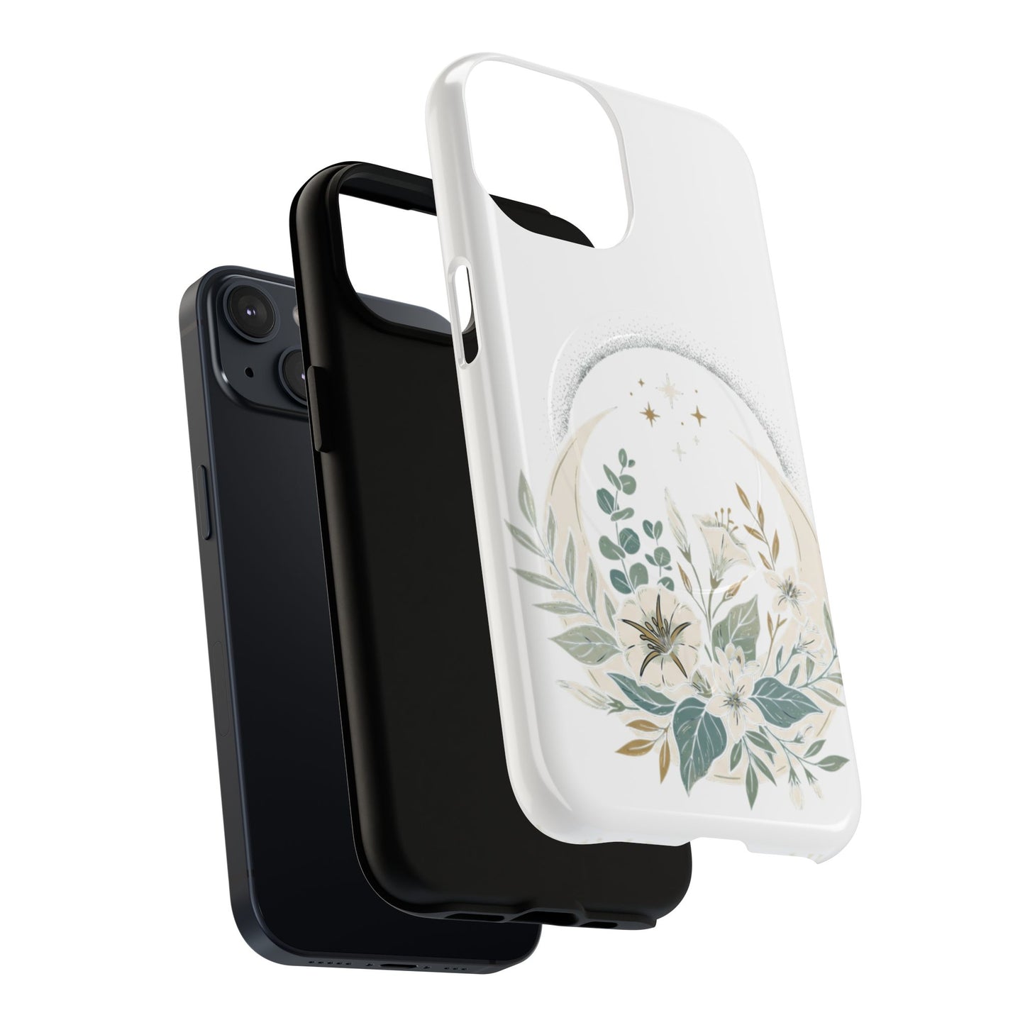 Custom Printed Botanical Phone Case – MagSafe Compatible, Dual-Layer, Glossy or Matte