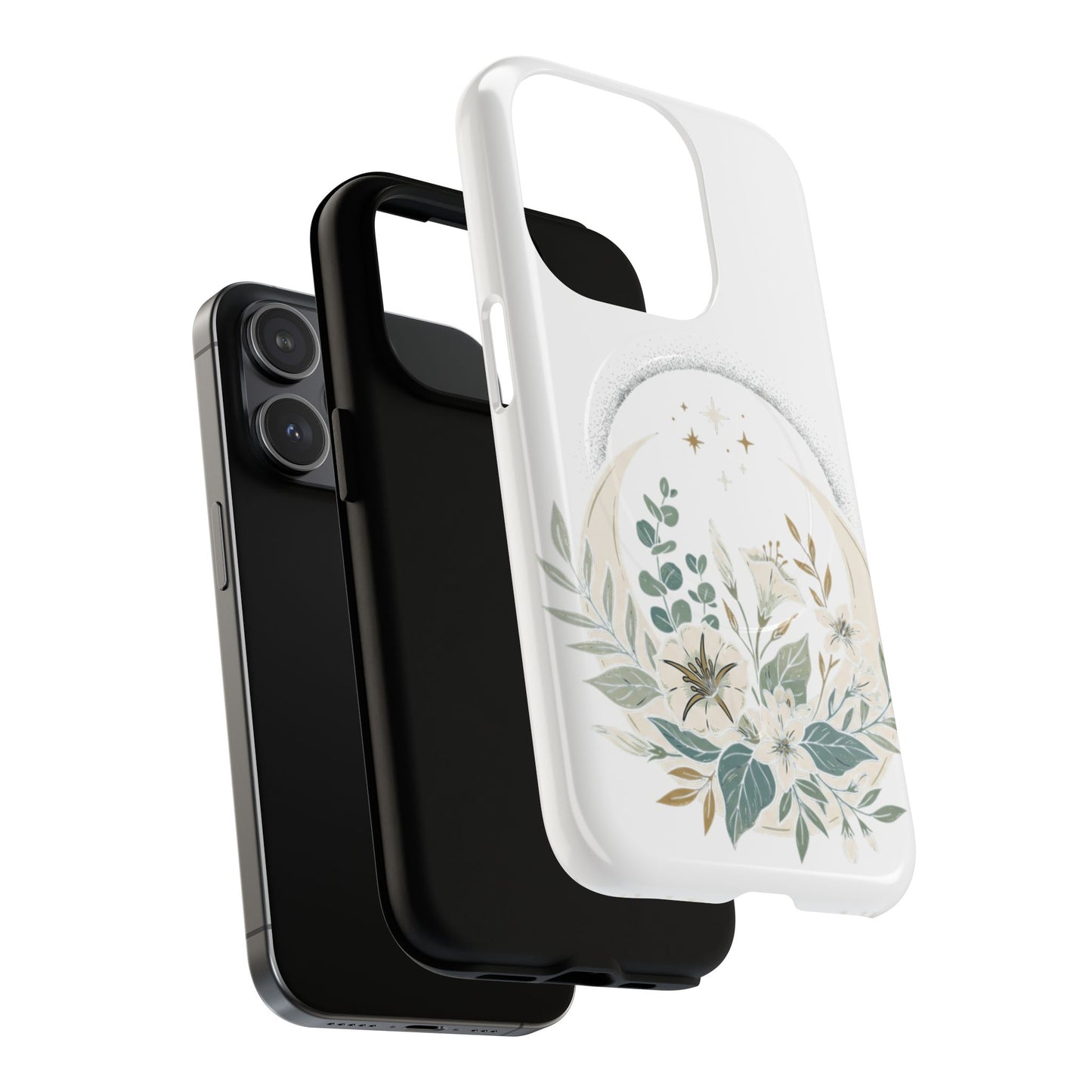 Custom Printed Botanical Phone Case – MagSafe Compatible, Dual-Layer, Glossy or Matte