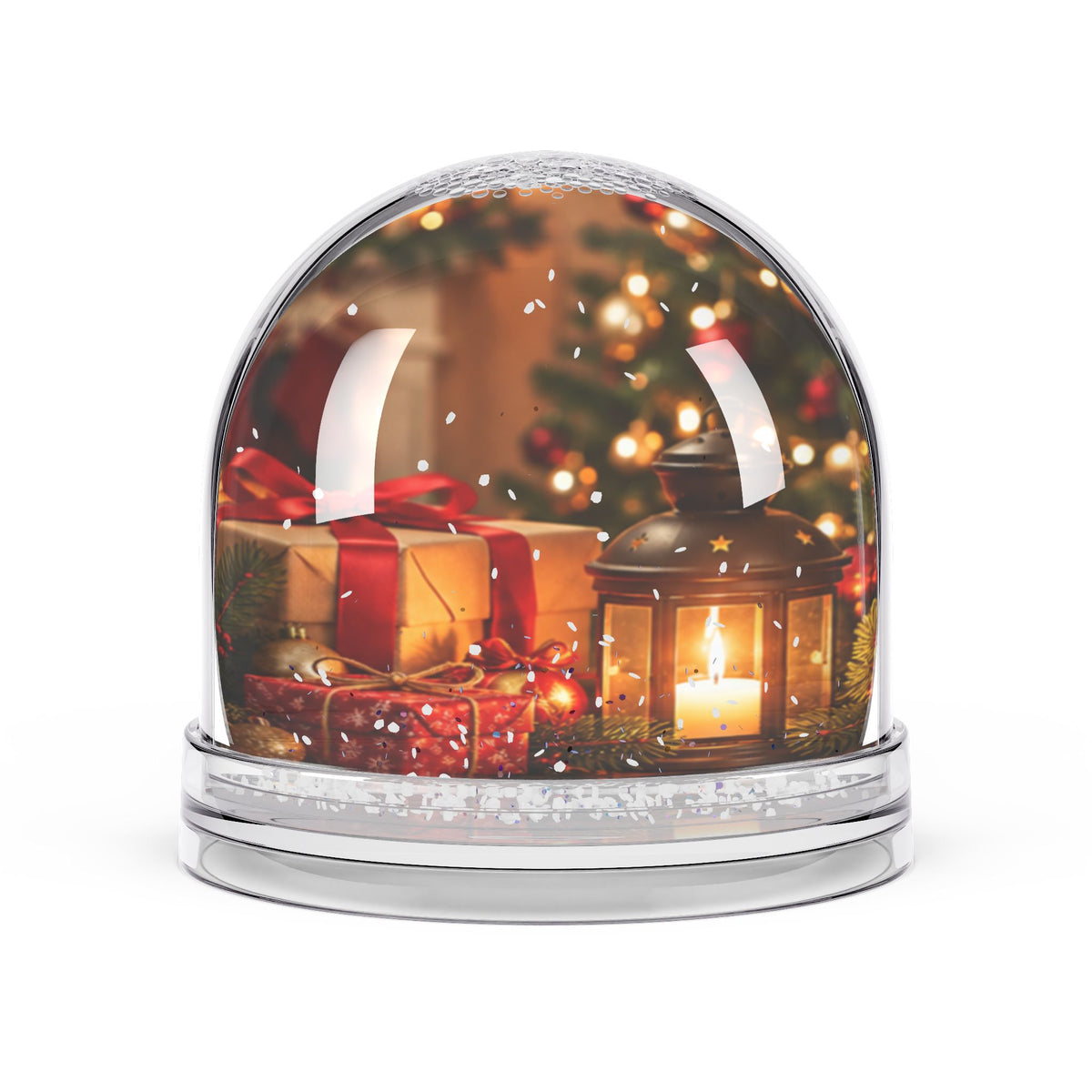 Custom Printed Christmas Lantern Snow Globe — Cozy Holiday Gift Decor - Mayon Finds