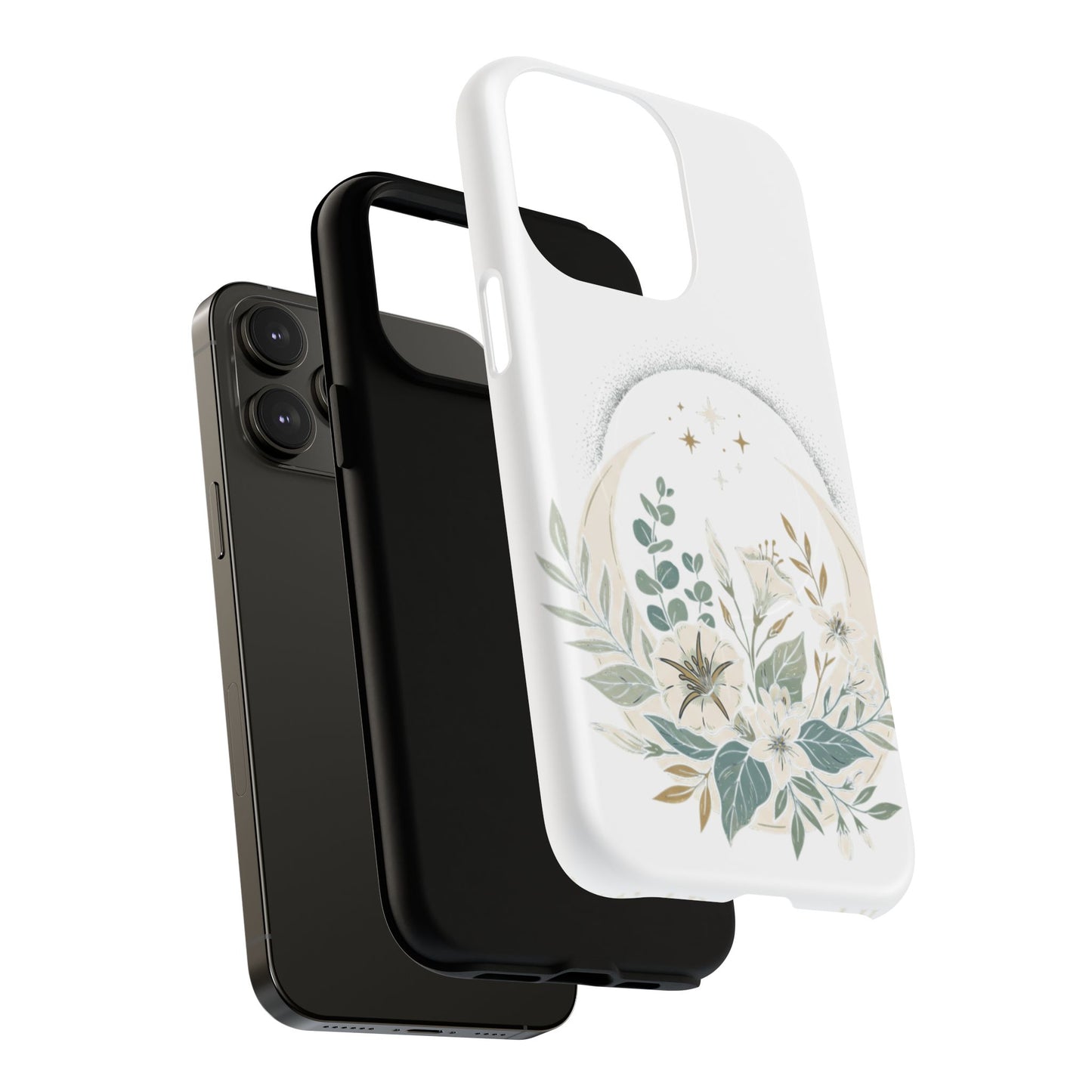 Custom Printed Botanical Phone Case – MagSafe Compatible, Dual-Layer, Glossy or Matte