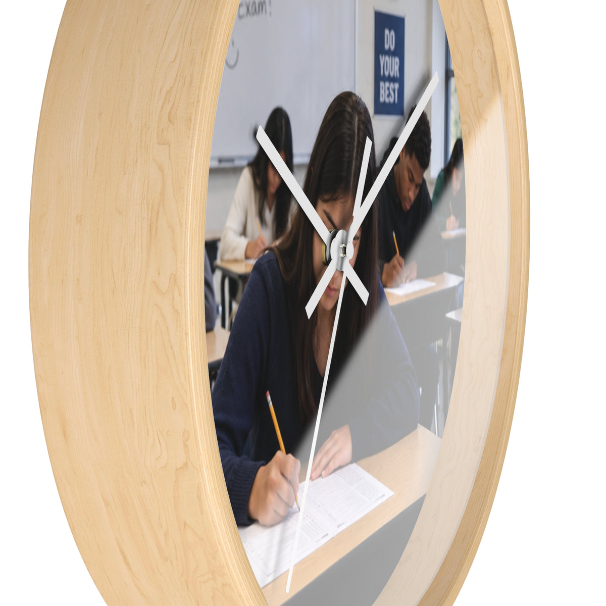Custom Printed Classroom Exam Wall Clock — 'Do Your Best' Motivational School Clock - Mayon Finds