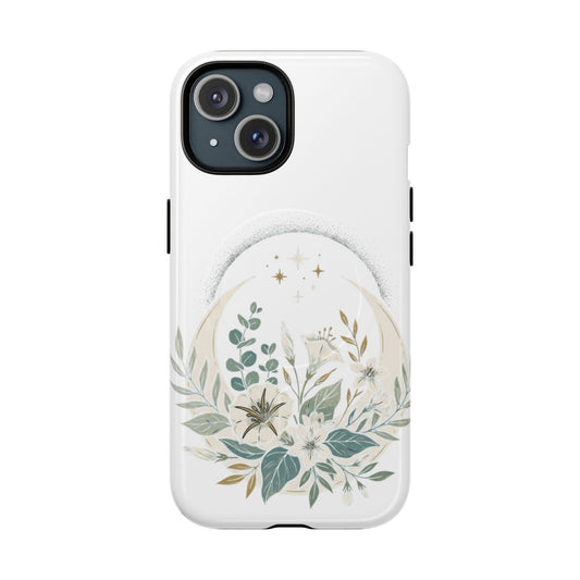 Custom Printed Botanical Phone Case – MagSafe Compatible, Dual-Layer, Glossy or Matte