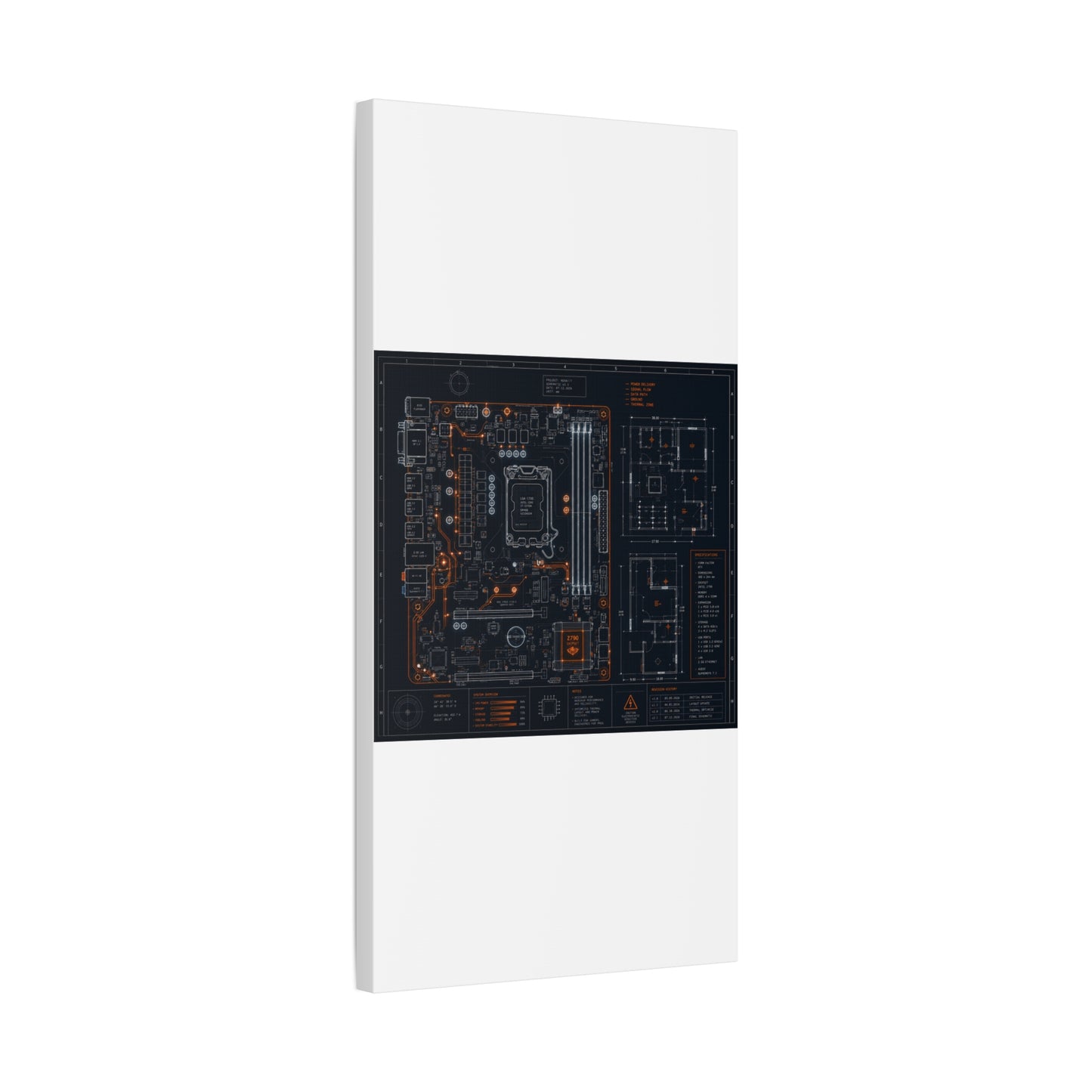 Custom Printed Circuit Board Matte Canvas Wall Art – 60 Sizes, Vertical, Horizontal & Square