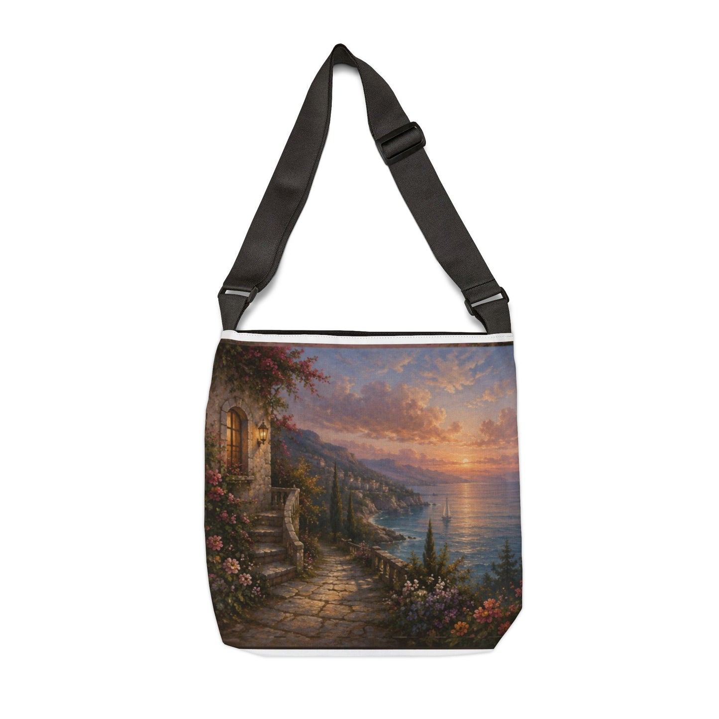 Custom Printed Sunset Landscape Tote Bag – All-Over Print, Adjustable Strap, 2 Sizes