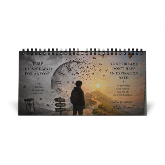Custom Printed Inspirational 2027 Desktop Calendar — Motivational Grid Planner