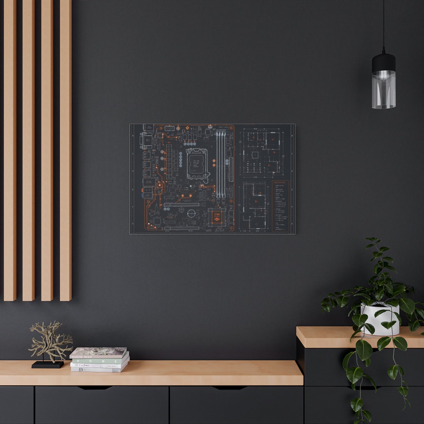 Custom Printed Circuit Board Matte Canvas Wall Art – 60 Sizes, Vertical, Horizontal & Square
