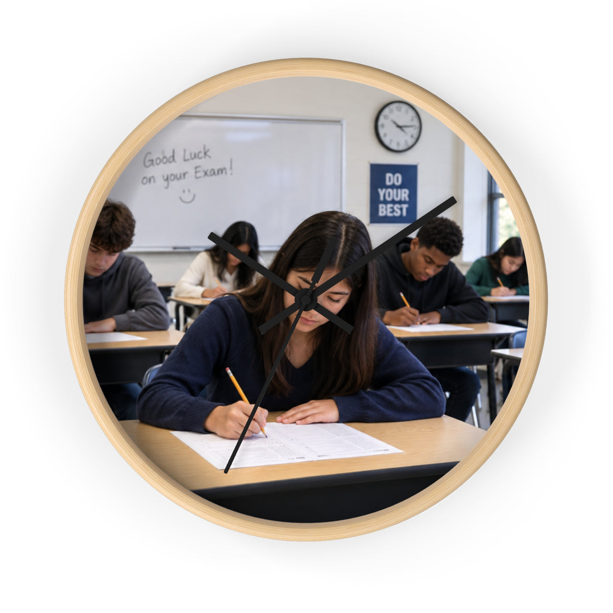 Custom Printed Classroom Exam Wall Clock — 'Do Your Best' Motivational School Clock - Mayon Finds