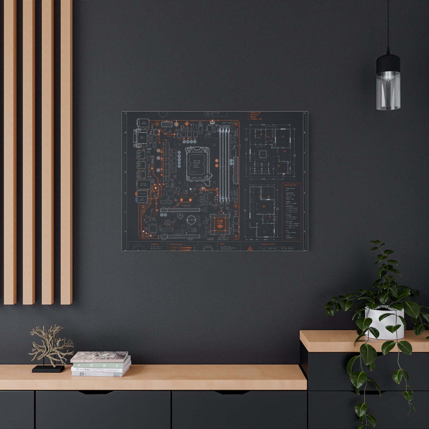 Custom Printed Circuit Board Matte Canvas Wall Art – 60 Sizes, Vertical, Horizontal & Square