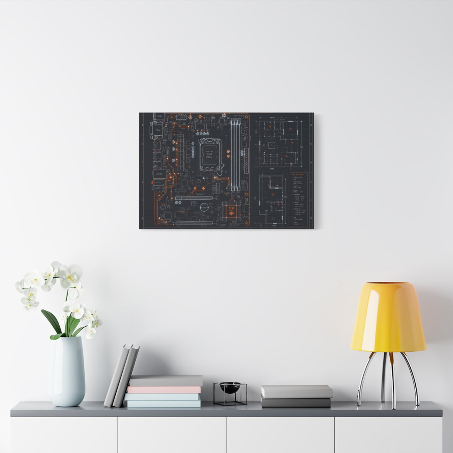 Custom Printed Circuit Board Matte Canvas Wall Art – 60 Sizes, Vertical, Horizontal & Square