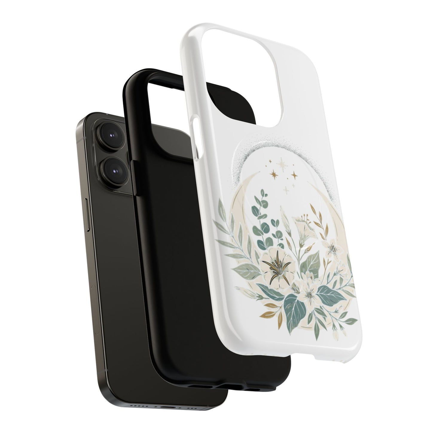 Custom Printed Botanical Phone Case – MagSafe Compatible, Dual-Layer, Glossy or Matte