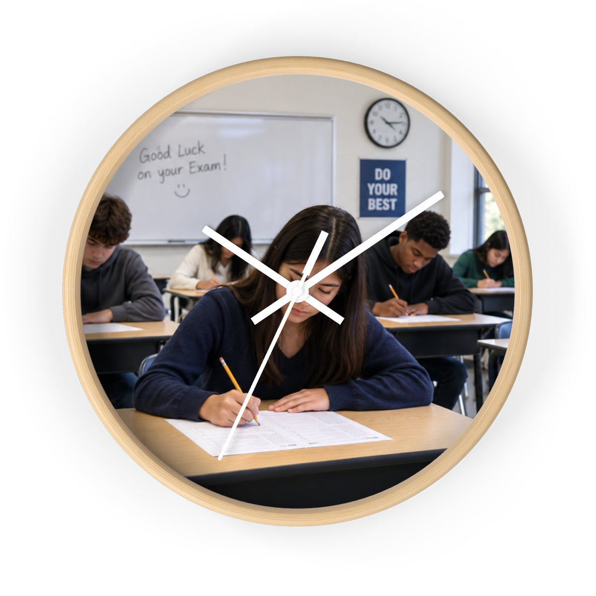 Custom Printed Classroom Exam Wall Clock — 'Do Your Best' Motivational School Clock - Mayon Finds