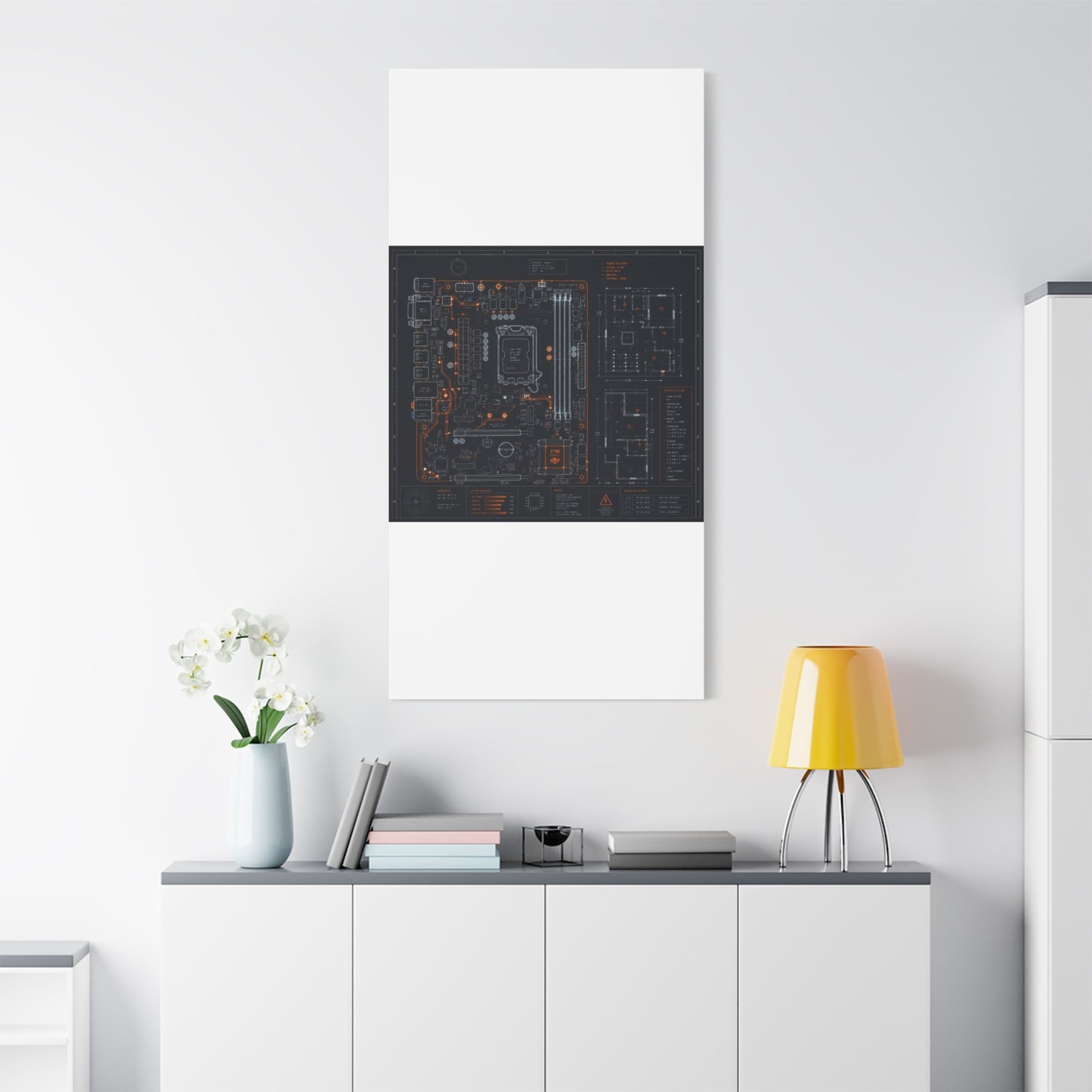 Custom Printed Circuit Board Matte Canvas Wall Art – 60 Sizes, Vertical, Horizontal & Square