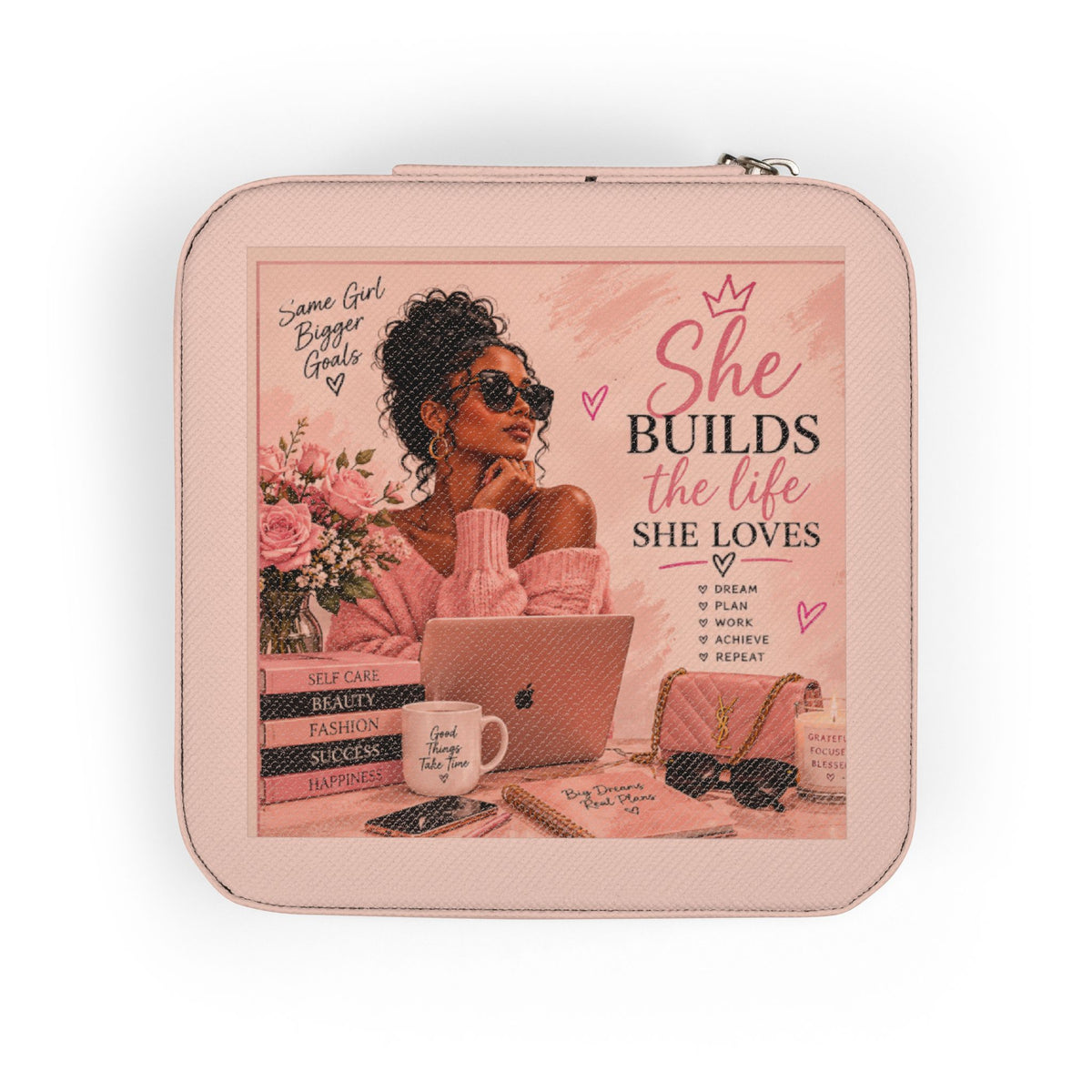 Custom Printed She Builds Her Empire Jewelry Travel Case - Mayon Finds